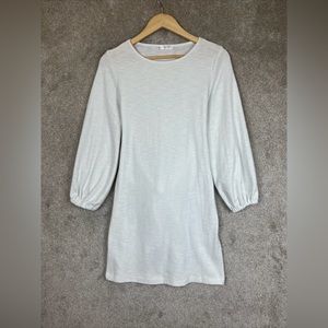 R Vivimos Dress Womens Small White Long Sleeve Stretch Tie Back Pullover- 9360*